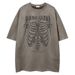 Men's Clothing Vintage Design American Style Trendy Skull Skeleton Print Original Loose Foreign Trade T Shirt Men's Clothing 2025 New Products_viptrois.com