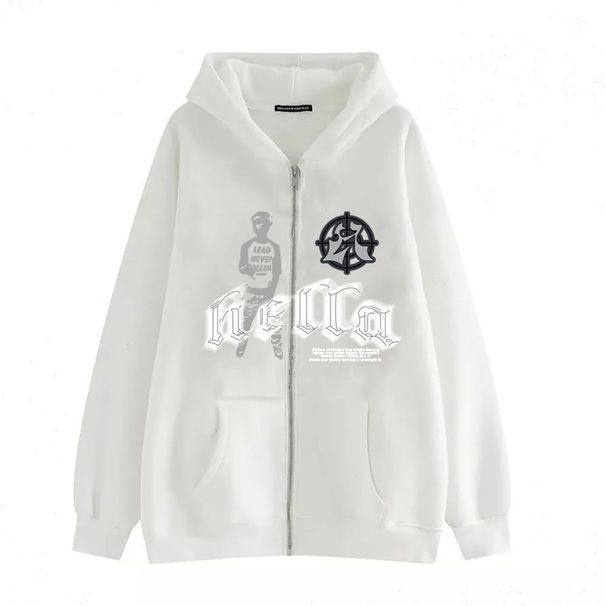 2024 Street Hip Hop Gothic Harajuku Y2K Black Zipper Unisex Rock Sweatshirt Hoodie Jacket_viptrois.com