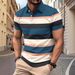 Striped T-Shirt For Men Printed Men'S Clothing Loose Oversized-Shirt Street Trend Short Sleeved Daily Casual Tees Top_viptrois.com
