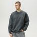 Embroidered Suede-Finish Crewneck Sweatshirt – Structured Panel Design Retro Pullover (S-XXXL, 96% Polyester/4% Spandex, 380GSM)_viptrois.com