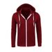 Men's Zip-Up Hooded Sweatshirt - Heavyweight Fleece-Lined Pullover With Side Pockets (Black/Navy/Charcoal/Light Gray/Maroon)_viptrois.com