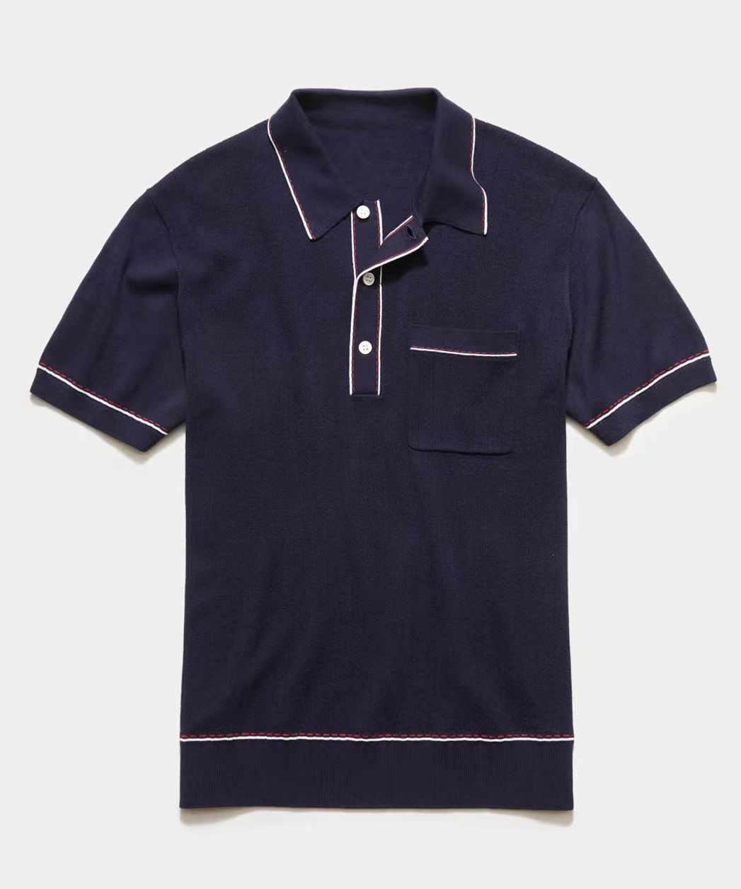 Men's Clothing Summer New Knitted Lapel Short Sleeve Polo Shirt Men's T Shirt Bk0015_viptrois.com