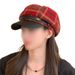 2024 Korean Version Plaid Octagonal Beret For Women Spring And Autumn Newsboy Internet Celebrity Fashion Baseball Cap_viptrois.com
