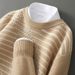 Nordmann Men's Wool Round Neck Color Block Jacquard Thickened Sweater Versatile Fashion Cashmere Knitted Base Shirt Top_viptrois.com