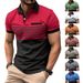 New Summer Men Casual Short Sleeve Lapel Business Polo Shirt 3D Digital Print Stripe Polo Shirt Sport Button Pullover Tops_viptrois.com
