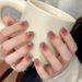 False Nails Gradient Haze Blue Red Brown Blush Irregular Pattern Retro Whitening Detachable Wearable Nail Plate_viptrois.com