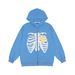 Dark Style Skeleton Print Zipper Jacket Men's Ins Street Fashion Loose Cardigan Hooded Sweatshirt Sportswear_viptrois.com