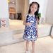Mother & Kids New Children's Skirt Girls Blue And White Porcelain Dress Sleeveless Vest Skirt_viptrois.com