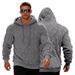 Men's Fleece Hooded Sweatshirt - Winter Casual Loose Fit Pullover With Jacquard Diamond Pattern (Black, Grey, Blue, Beige, Brown)_viptrois.com