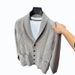Men’s Shawl Collar Knit Cardigan – Oversized Casual Sweater (M-4XL, Black/Khaki/Grey)_viptrois.com