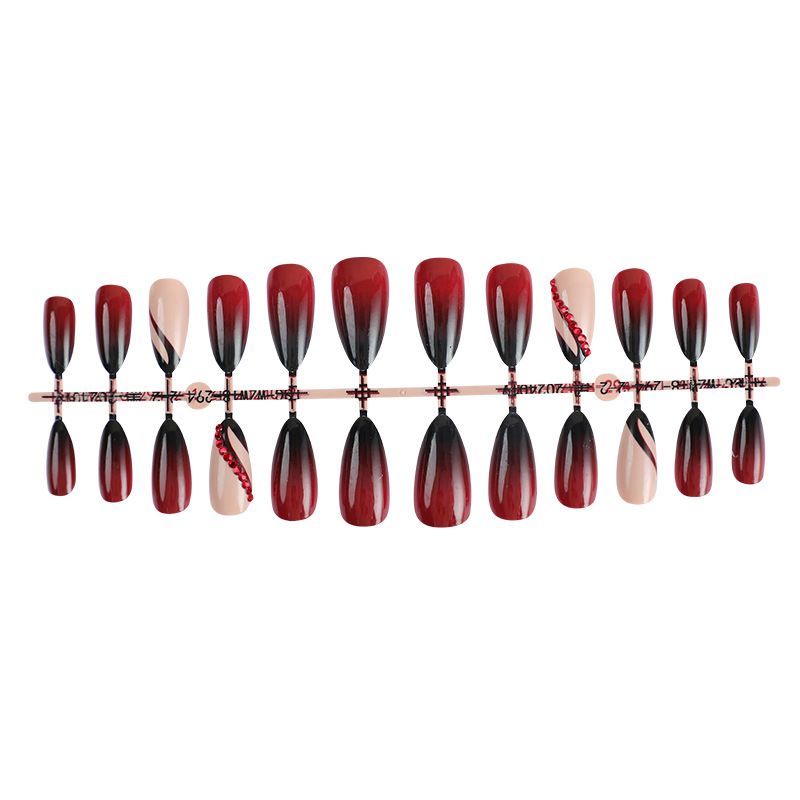 New Almond Shaped Wearable Nails With Gradient Colors, High End Nail Art Pieces, High Luxury False Nail Pieces, Finished Products Are Detachable_viptrois.com