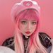 Harajuku Y2K Millennial Hot Sweet Soft Girl Heart Cross Embroidered Beret Beanie Hat_viptrois.com