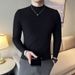 Monochrome Man- Autumn Winter New Long Sleeve Knitted Sweater Men's Textured Slim Fit Business Round Neck Base Shirt Export Cross-Border_viptrois.com