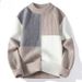 Pure Color-Block Men's Trendy Brand Base Knitwear Loose Casual Sweater Winter Warm Yarn_viptrois.com