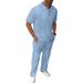 "Men's Jacquard Polo Shirt & Trousers Set – Breathable Summer Outfit, Classic Lapel & Short Sleeve Design"_viptrois.com