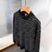 Round Neck Sweater For Men, Loose Striped Contrasting Knit Sweater, Winter Trend Retro Thread Jacket_viptrois.com