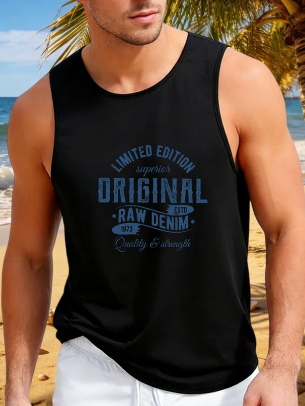 Canotta Uomo Girocollo 100% Cotone Con Stampa Traspirante Lavabile Senza Maniche Casual Fitness Sportivo Estivo Multicolore_viptrois.com