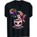 Camiseta Gráfica Calavera Azúcar Colorida Girasol Halloween Cada Ocasión, Camiseta Algodón Suave De Manga Corta Hombres_viptrois.com