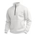 Men's Waffle Autumn Leisure Outdoor High Collar Half Zipper Pocket Pullover Long Sleeve Sweatshirt_viptrois.com