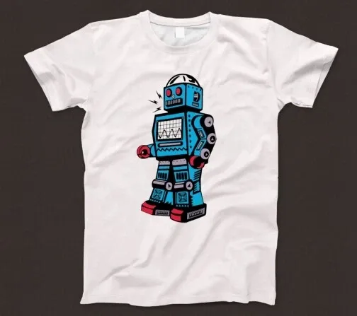 Retro Robot T Shirt Mens Womens Tees Top 802 Machine Android 80s Bot Sci-Fi AI Omnibot Verbot Gemini_viptrois.com