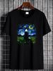 NEW LIMITED Border Collie Back Starry Night Impressionist Dog Art T-Shirt Graphic Comfortable Versatile Summer Breathable Casual Unisex Stylish_viptrois.com