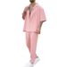Shirts And Casual Pants Two-piece Set Hot-selling Clothing New Fit Trendy Solid Color Men's Fashion Suit_viptrois.com