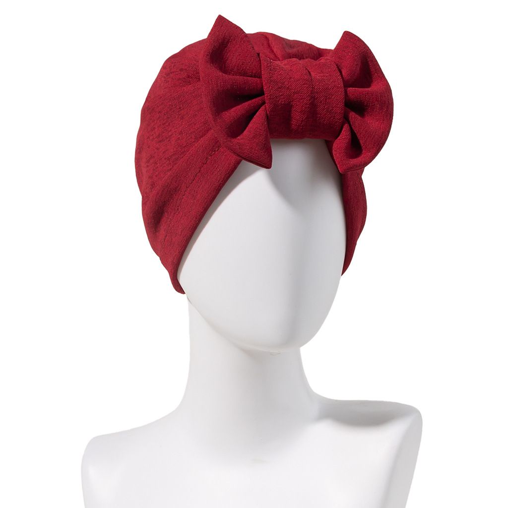 Stylish Head Wrap With Detachable Bow Versatile Cap For Women Fashion Headscarf_viptrois.com