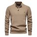 Pure Versatile Autumn Winter Zipper Stand Collar New European Size Long Sleeve Solid Color Casual Trendy Men's Sweater_viptrois.com