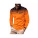 Nordmann INS Cross-Border Autumn Fashion Men's Long Sleeve Polo Shirt Printed Polka Dot Turn-Down Collar Sports Top Trendy_viptrois.com