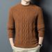 Autumn Winter New Thickened Long Sleeve Men's Half Tuleneck Knitted Fashion Jacquard Casual Versatile Sweater Base_viptrois.com