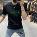 One Piece From The Source Factory Is Sent On Behalf Of Men's Slim-fitting Short Sleeves, Letter Hot Stamping, Round Neck, Breathable T-sleeves_viptrois.com