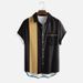 Men's Clothing Summer Stripes Creative Short Sleeved Shirt Digital Printing Shirt Men's Casual_viptrois.com