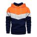 Men's Color-Block Hoodie | Oversized Fleece-Lined Pullover With Side Pockets | Streetwear Essential (White, Khaki, Yellow, Orange, Red)_viptrois.com