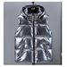 Men's Clothing High-Shine Padded Vest, Winter Sleeveless Jacket With Water-Resistant Finish, Slim Fit Workwear Waistcoat (Black/Grey/Metallic Black)_viptrois.com