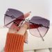 Frameless gradient sunglasses, female spicy girl concave shape, Instagram popular temperament, sunglasses with UV_viptrois.com