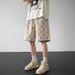 Men's Clothing Design Sense Trendy Summer Shorts Men's Loose Trendy Street Sports Leisure American Style Hole Plaid Five Point Shorts_viptrois.com