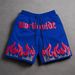 Men's Clothing Gothic Style Flame Print Men's High Street Shorts Summer Trendy Loose Casual Versatile Athletic Bottoms_viptrois.com