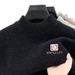 Loom Loom Mink Velvet Half Turtleneck Knitwear Men's Autumn Winter Trendy Embroidered Base Sweater Warm Loose Plus Size Inner Wear_viptrois.com