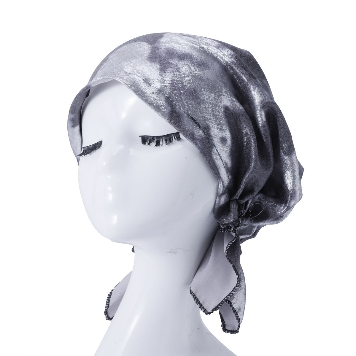 Korean Velvet Turban Hat – Floral Tie-Dye Chemo Cap (Breathable Two-Tail Design For Women)_viptrois.com