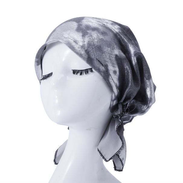 Korean Velvet Turban Hat – Floral Tie-Dye Chemo Cap (Breathable Two-Tail Design For Women)_viptrois.com