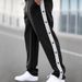 Men's Clothing Casual Sports Buttoned Men's Trousers Men's Autumn Loose Straight Wide Leg Button Color Matching Large Size Trousers Men_viptrois.com