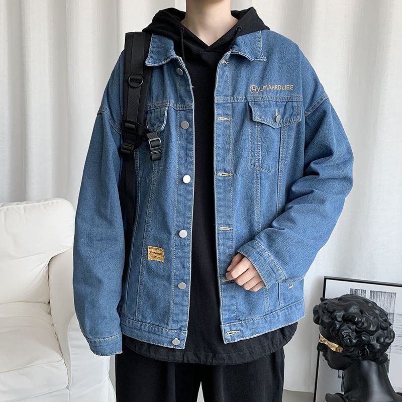 Men's Denim New Spring Fried Street Top, Korean Version Trend Casual Baseball Jacket, Men's Clothing_viptrois.com