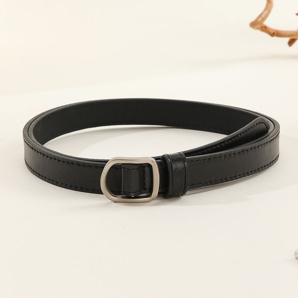 2025 Lazy Belt Lässiger Einfacher Perforierter Damengürtel Gepaart Mit Jeans Herrengürtel Pu-Ledergürtel_viptrois.com