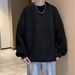 Unisex Oversized Knit Sweater – Minimalist Crewneck Pullover, Soft Polyester Winter Essential (M-2XL, )_viptrois.com