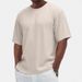 Men's Clothing Casual Round Neck Short Sleeved T Shirt Fashionable And Versatile Textured T Shirt Tops_viptrois.com