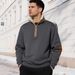 Men's Clothing Men's Retro Stand Collar Zip-Up Sweatshirt - Vintage-Inspired Long Sleeve Casual Top_viptrois.com