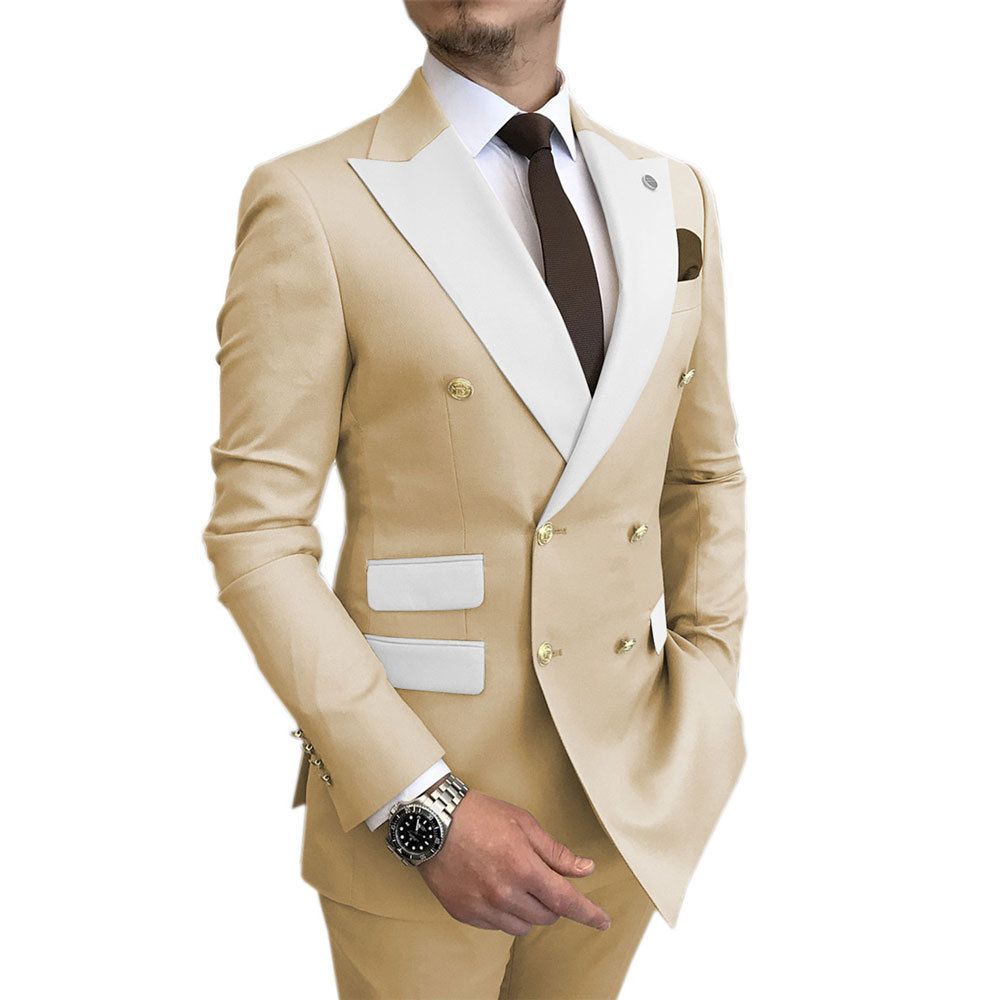 Men's Clothing Two Piece Suit Wedding Groom Best Man Suit Men's Business Suit_viptrois.com