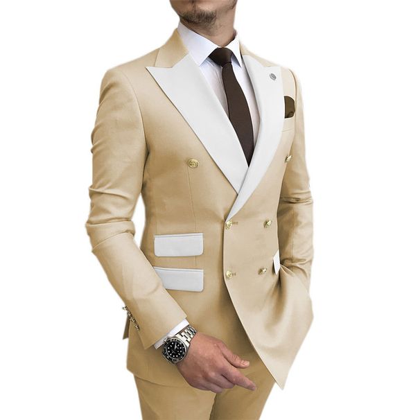 Men's Clothing Two Piece Suit Wedding Groom Best Man Suit Men's Business Suit_viptrois.com