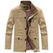 Men's Lightweight Longline Cotton Jacket For Spring & Autumn, Breathable Travel Coat With Zipper, Loose Fit Plus Size Casual Outerwear_viptrois.com