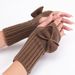 G101 Short Bowknot Gloves New Autumn Winter Women Cute Wrist Knitted Wool Warm Fingerless Arm Warmers_viptrois.com
